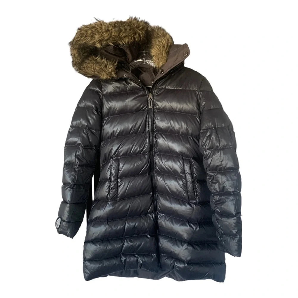 Soia & Kyo Shiny Black Reversible Puffer Winter Down Jacket M